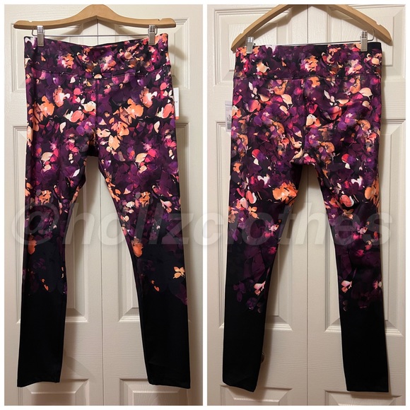 Jockey Sueded Interlock Ombré Floral Print Leggings NWT - Picture 2 of 12